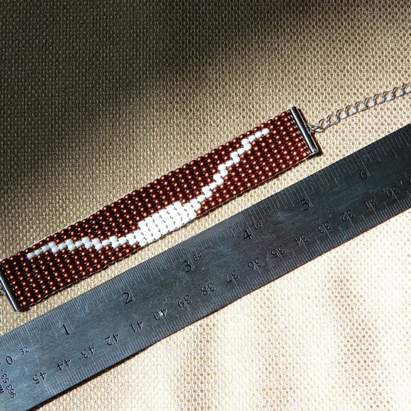 Texas Longhorns bead bracelet, handmade, adjustable length, gameday - Picture 4 of 4